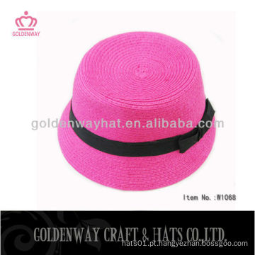 Chapéu cor-de-rosa feminino do partido com fita
